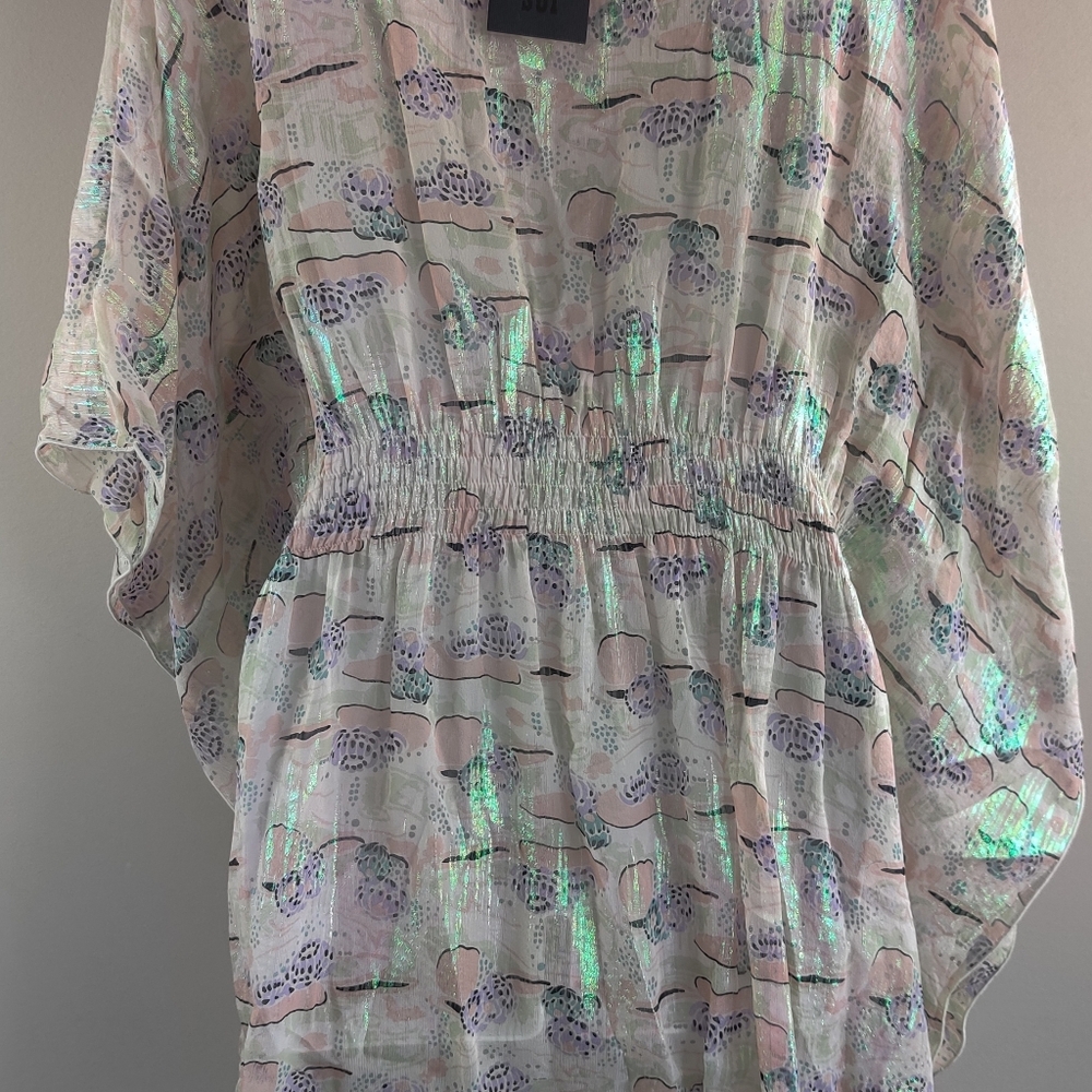 Free People/Anna Sui Iridescent Multicolor Swim Coverup - Picture 6 of 12